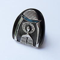 Пръстен сребро рог и тюркоаз