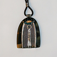 Колие сребро тюркоаз злато 22Ct