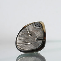 Пръстен текстурирано сребро рог