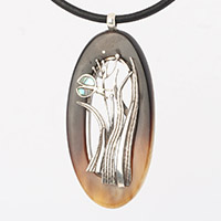 Сребърно колие с   естествен аметист